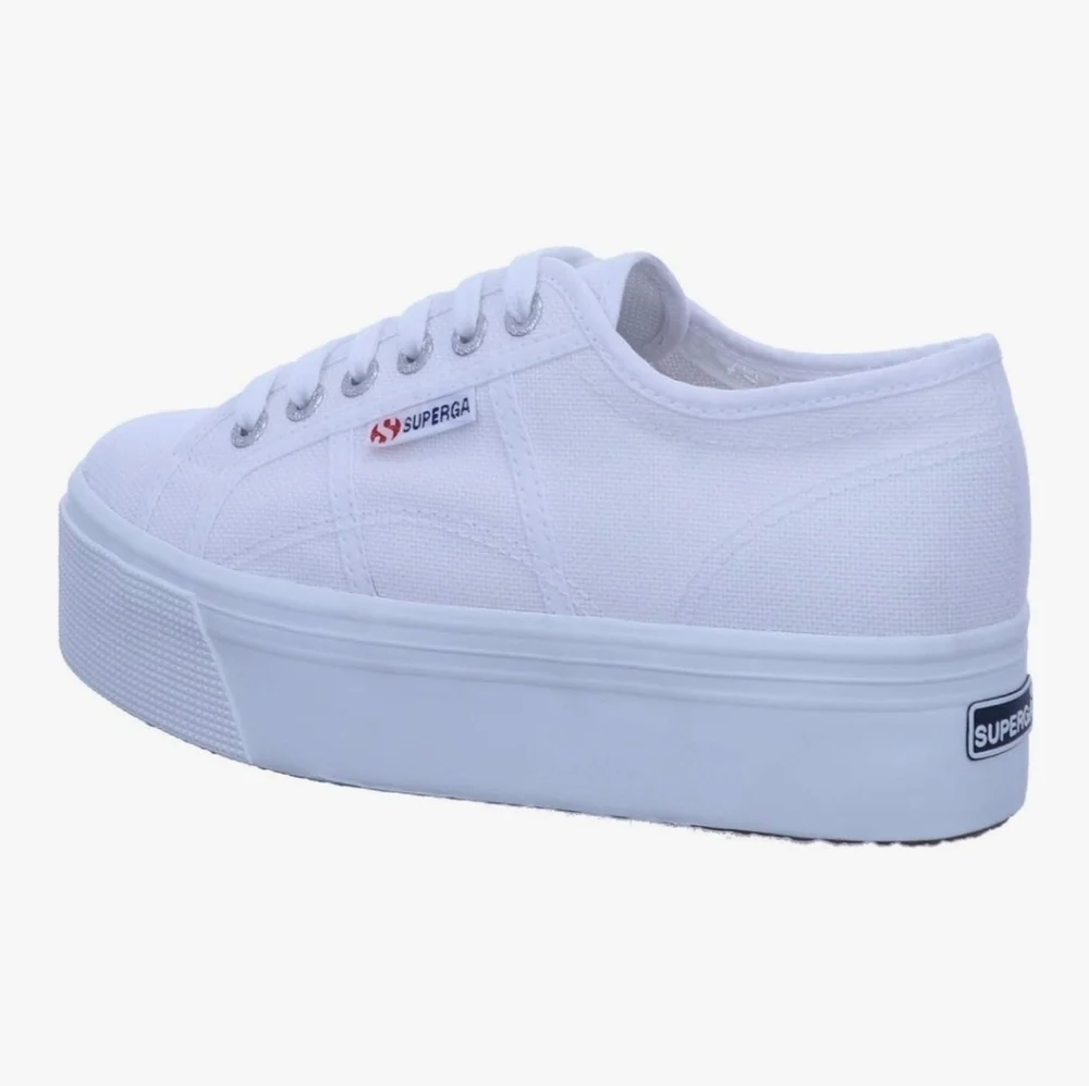 Superga | 2790 Cotw Platform Cotton Canvas Sneakers In True White Size EU42 NWB!